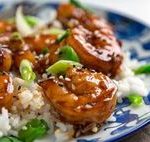 Crevettes au miel et à l'ail au cookeo - plat pour accompagner le riz
