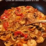 Wok de crevettes sauce à l'ail - Les recettes de Ninette