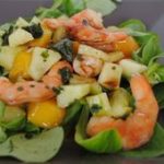Salade de mache à la crevette et à la mangue - Recettes de cuisine Ôdélices