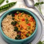Curry de lentilles corail, poivrons et petits-pois - Amandine Cooking