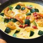 Recette Curry de courgettes crevettes lait de coco
