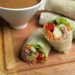 Rouleaux de printemps et sauce au beurre de cacahuète