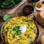 Crêpes indiennes aux lentilles et épinards