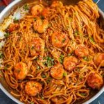 QUICK Spicy Garlic Shrimp Noodles! Recipe & Video