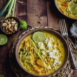 Curry de poireaux, carottes et oignons et pois chiches