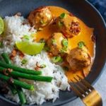 Thai Chicken Meatballs with Peanut Sauce