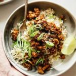 Sticky Ginger Tempeh with Coconut Rice | Recipe in 2021 | Tempeh recipes, Easy vegan dinner, Vegan d