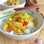 Curry poulet-ananas au lait de coco et riz basmati