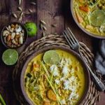Curry de poireaux, carottes et oignons et pois chiches