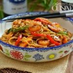 recette de nouilles sautées aux crevettes - Amour de cuisine