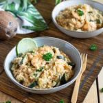 Risotto aux crevettes, courgettes et lait de coco