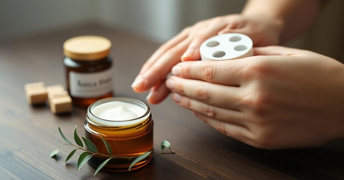 Application du baume sur les tempes