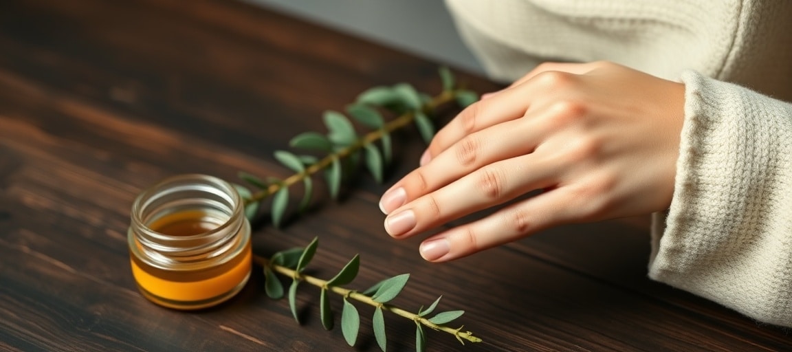Application du baume pour soulager la douleur au poignet